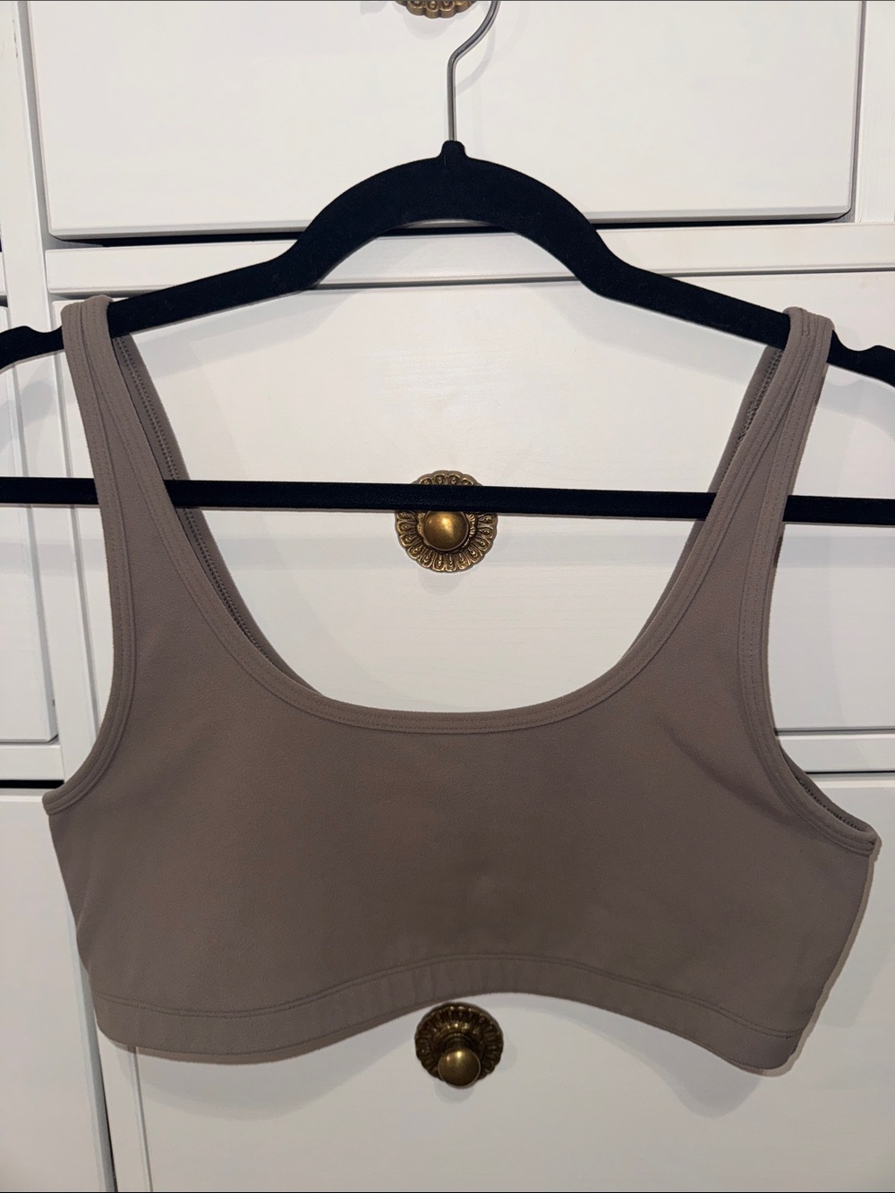 TNA Scoop Neck Sports Bra in Taupe